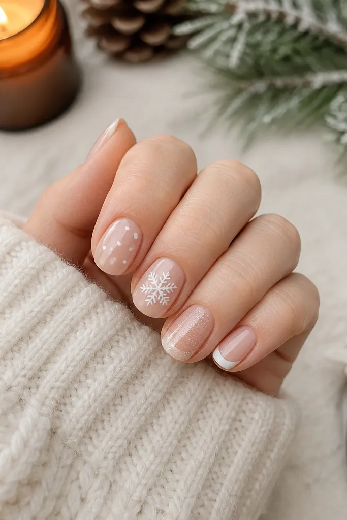 Small space winter christmas nails you can do at home